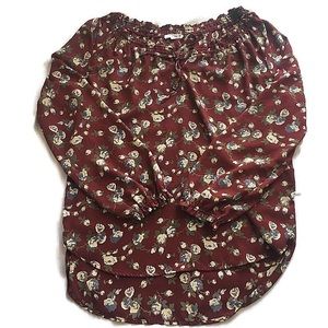 Pleione sheer long sleeve blouse with string tie